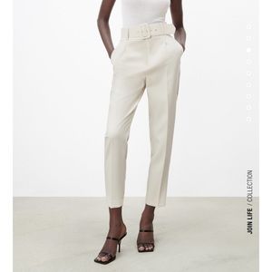 Zara high waisted trousers New with tags in Ecru